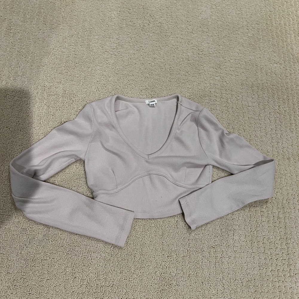 Garage tan long sleeve top size xs